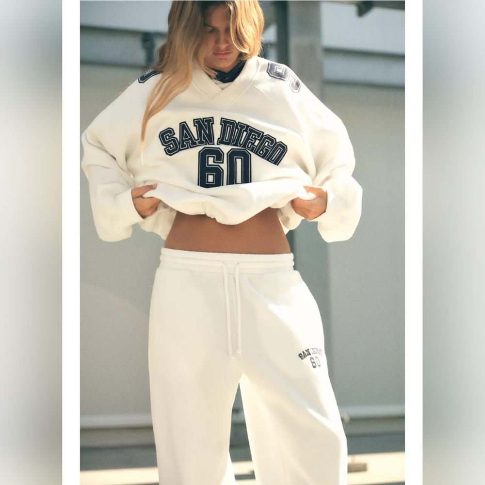 NWT zara varsity sweatshirt and pants set 💓